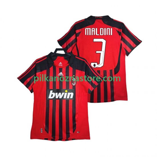 AC Milan MALDINI 3 2007 Retro Koszulka Męska Domowy 2008 Krótkie Rękawy