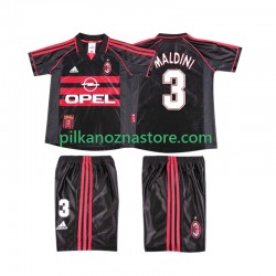 AC Milan dla Dzieci MALDINI 3 Retro Koszulka Trzeci 1998 1999 Krótkie Rękawy