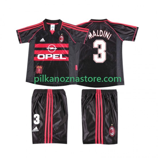 AC Milan dla Dzieci MALDINI 3 Retro Koszulka Trzeci 1998 1999 Krótkie Rękawy