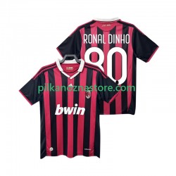 AC Milan RONALDINHO 80 2009 Retro Koszulka Męska Domowy 2010 Krótkie Rękawy