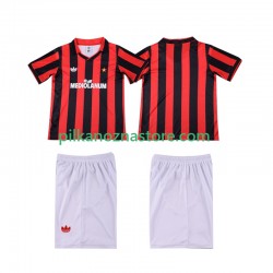 AC Milan dla Dzieci 1990 1991 Retro Koszulka Domowy Krótkie Rękawy