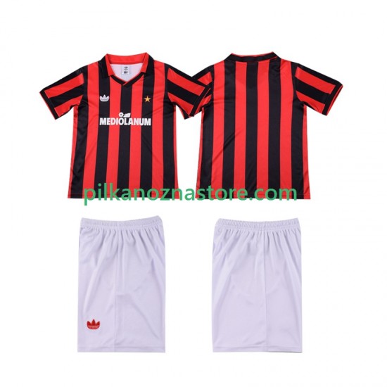 AC Milan dla Dzieci 1990 1991 Retro Koszulka Domowy Krótkie Rękawy