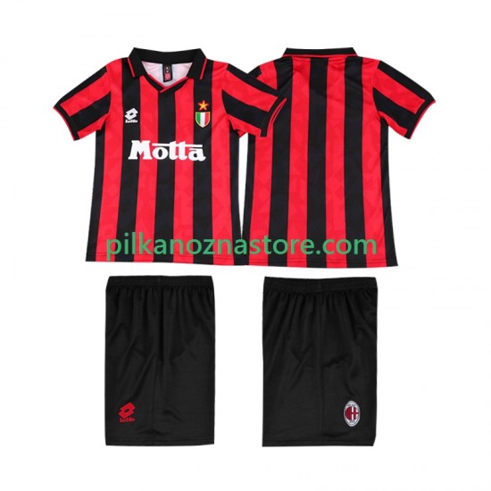 AC Milan dla Dzieci 1993 Retro Koszulka Domowy 1994 Krótkie Rękawy