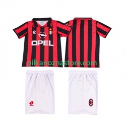 AC Milan dla Dzieci 1996 1997 Retro Koszulka Domowy Krótkie Rękawy