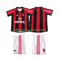 AC Milan dla Dzieci Retro Koszulka Domowy 1998 1999 Krótkie Rękawy