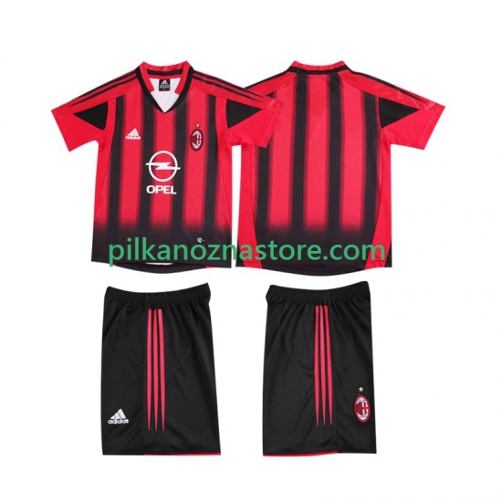 AC Milan dla Dzieci 2005 Retro Koszulka Domowy 2004 Krótkie Rękawy