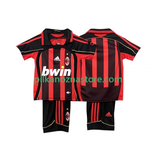 AC Milan dla Dzieci 2007 Retro Koszulka Domowy 2006 Krótkie Rękawy