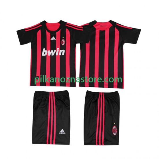 AC Milan dla Dzieci 2009 Retro Koszulka Domowy 2008 Krótkie Rękawy