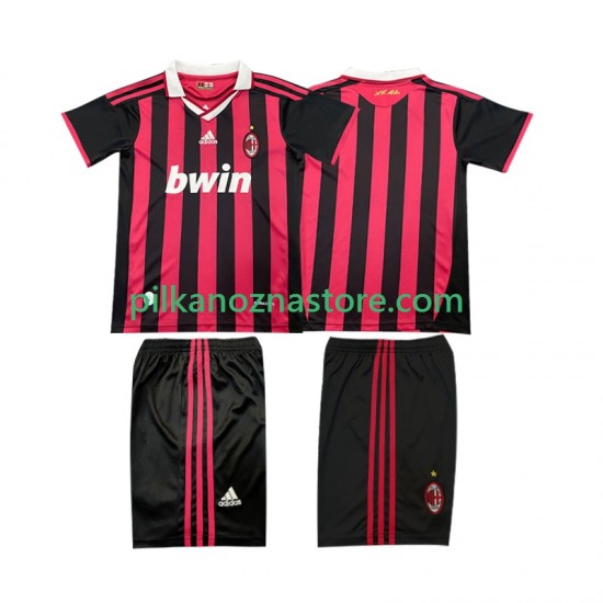 AC Milan dla Dzieci 2009 Retro Koszulka Domowy 2010 Krótkie Rękawy