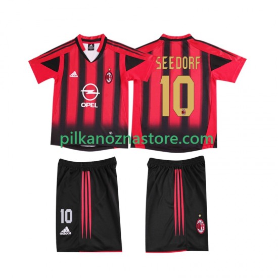 AC Milan dla Dzieci SEEDORF 10 2005 Retro Koszulka Domowy 2004 Krótkie Rękawy
