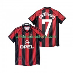 AC Milan SHEVCHENKO 7 Retro Koszulka Męska Domowy 1998 1999 Krótkie Rękawy