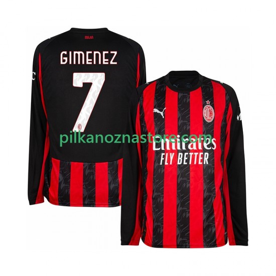 AC Milan Santiago Gimenez 7 Koszulka Męska Domowy 2025-2026 Długie Rękawy