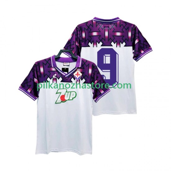 ACF Fiorentina 9 1992 1993 Retro Koszulka Męska Wyjazdowy Krótkie Rękawy