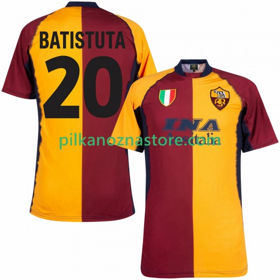 AS Roma Batistuta 20 2000 2001 Retro Koszulka Męska Domowy Krótkie Rękawy