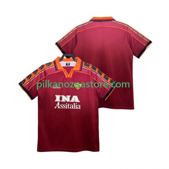 AS Roma Retro Koszulka Męska Domowy 1998 1999 Krótkie Rękawy