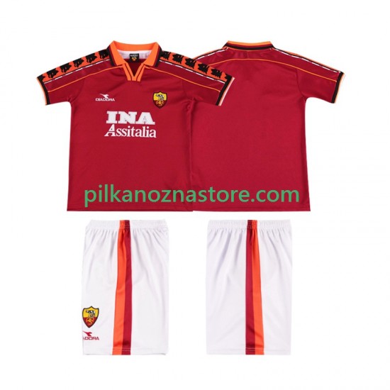 AS Roma dla Dzieci Retro Koszulka Domowy 1998 1999 Krótkie Rękawy