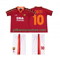 AS Roma dla Dzieci TOTTI 10 Retro Koszulka Domowy 1998 1999 Krótkie Rękawy