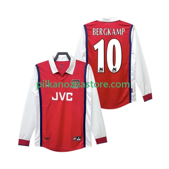 Arsenal BERGKAMP 10 Retro Koszulka Męska Domowy 1998 1999 Długie Rękawy