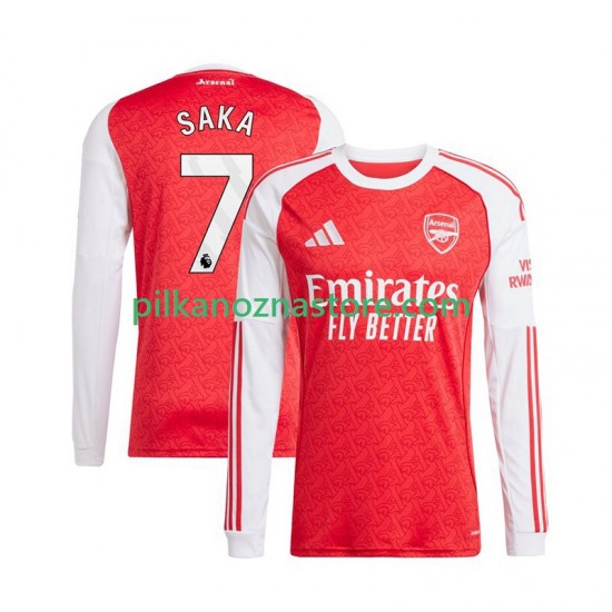 Arsenal Bukayo Saka 7 Koszulka Męska Domowy 2025-2026 Długie Rękawy
