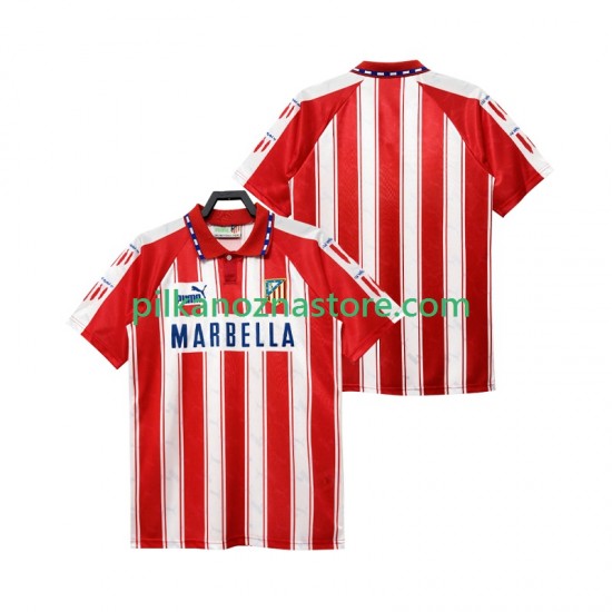 Atlético Madryt 1995 Retro Koszulka Męska Domowy 1994 Krótkie Rękawy