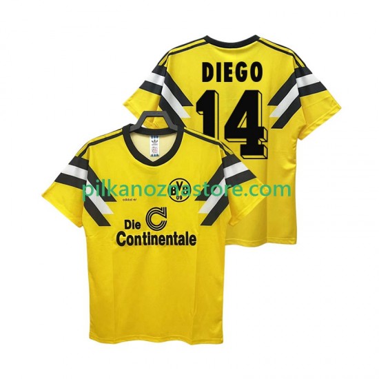 Borussia Dortmund DIEGO 14 DFB-POKAL 1989 Retro Koszulka Męska Domowy Krótkie Rękawy