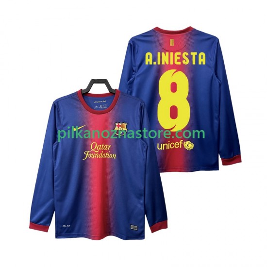 FC Barcelona A INIESTA 8 2012 2013 Retro Koszulka Męska Domowy Długie Rękawy