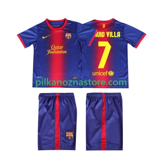 FC Barcelona dla Dzieci DAUID VILLA 7 2012 2013 Retro Koszulka Domowy Krótkie Rękawy