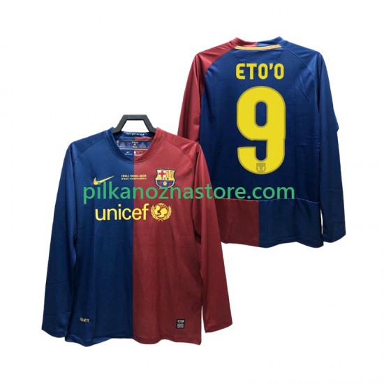 FC Barcelona ETO O 9 Champions League 2009 Retro Koszulka Męska Domowy 2008 Długie Rękawy