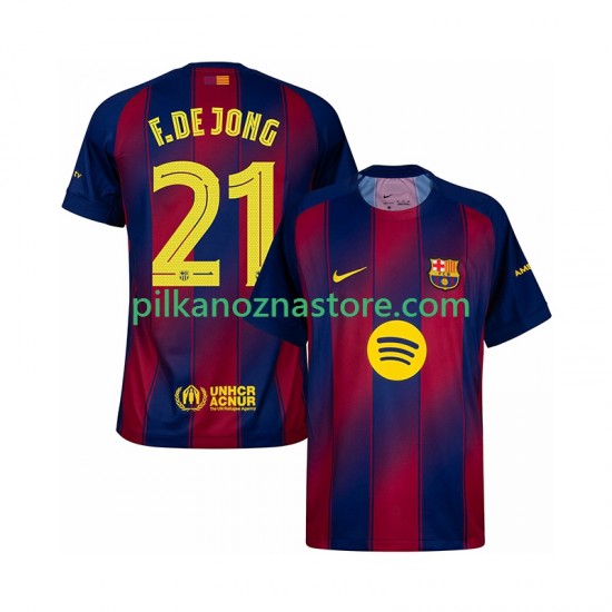 FC Barcelona Frenkie de Jong 21 Champions League Koszulka Męska Domowy 2025-2026 Krótkie Rękawy