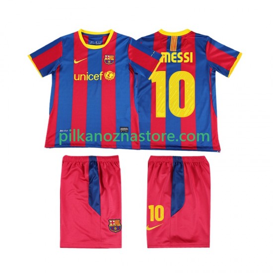 FC Barcelona dla Dzieci Lionel Messi 10 Retro Koszulka Domowy 2011 2010 Krótkie Rękawy