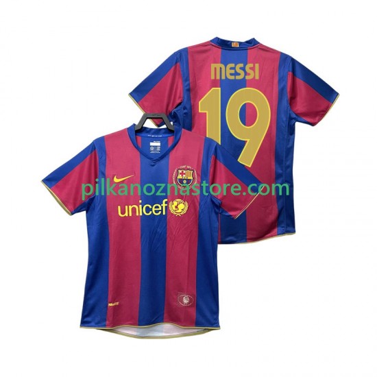 FC Barcelona Lionel Messi 19 2007 Retro Koszulka Męska Domowy 2008 Krótkie Rękawy