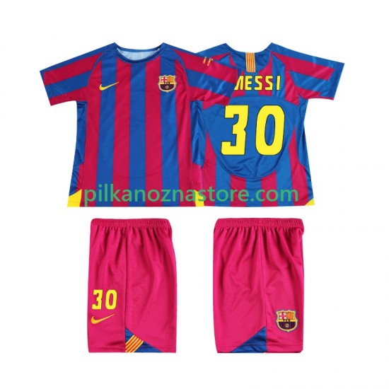 FC Barcelona dla Dzieci Lionel Messi 30 Champions League 2005 Retro Koszulka Domowy 2006 Krótkie Rękawy