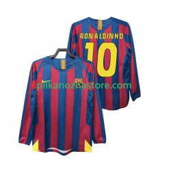 FC Barcelona RONALDINHO 10 2005 Retro Koszulka Męska Domowy 2006 Długie Rękawy