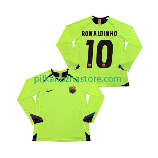 FC Barcelona RONALDINHO 10 2005 Retro Koszulka Męska Wyjazdowy 2006 Długie Rękawy