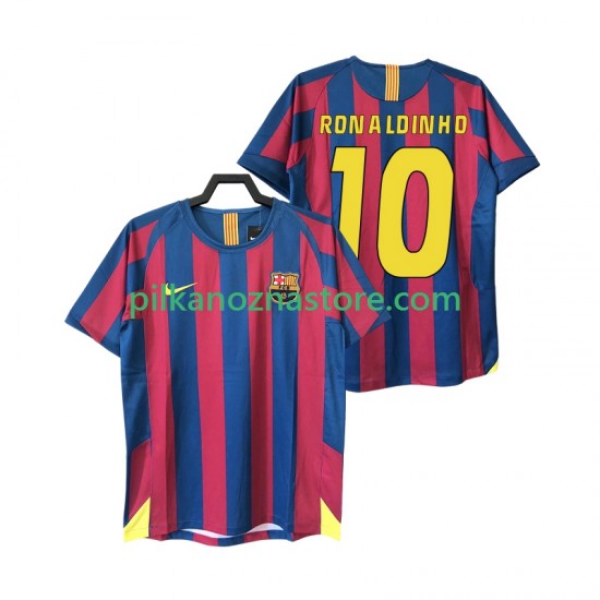 FC Barcelona RONALDINHO 10 2005 Retro Koszulka Męska Domowy 2006 Krótkie Rękawy