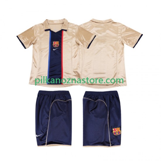 FC Barcelona dla Dzieci 2001 Retro Koszulka Wyjazdowy 2002 Krótkie Rękawy
