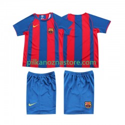 FC Barcelona dla Dzieci 2005 Retro Koszulka Domowy 2004 Krótkie Rękawy