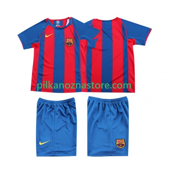 FC Barcelona dla Dzieci 2005 Retro Koszulka Domowy 2004 Krótkie Rękawy