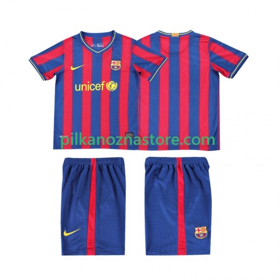 FC Barcelona dla Dzieci 2009 Retro Koszulka Domowy 2010 Krótkie Rękawy