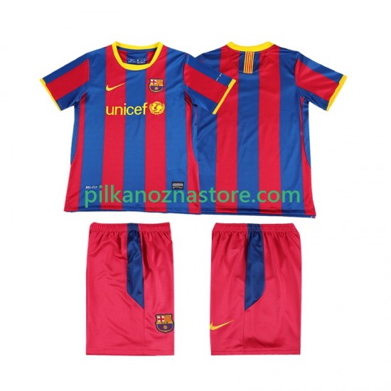 FC Barcelona dla Dzieci Retro Koszulka Domowy 2011 2010 Krótkie Rękawy
