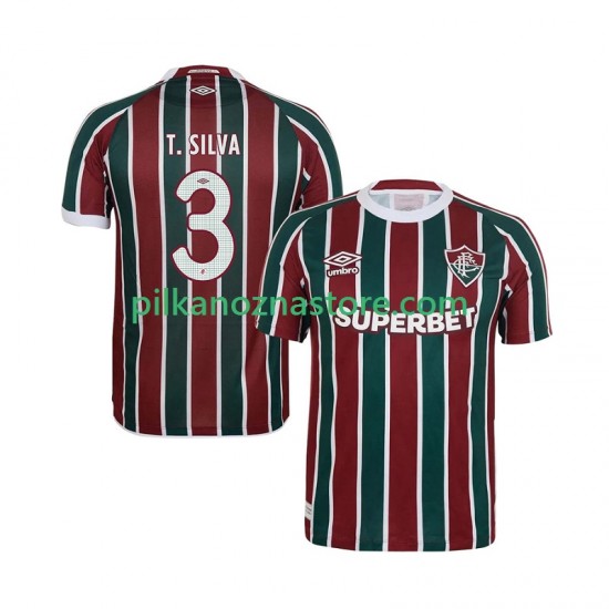 Fluminense Thiago Silva 3 Koszulka Męska Domowy 2025-2026 Krótkie Rękawy