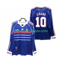 Francja ZIDANE 10 Retro Koszulka Męska Domowy 1998 Długie Rękawy