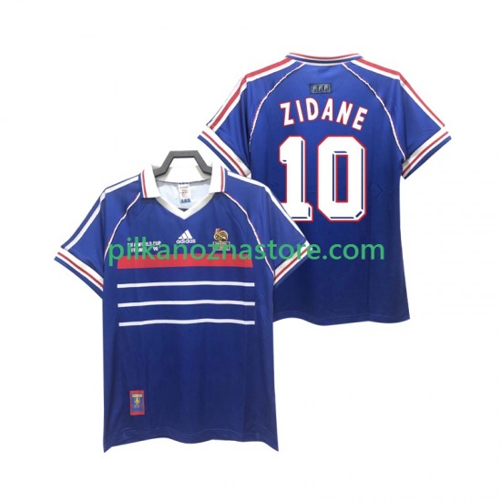 Francja ZIDANE 10 Retro Koszulka Męska Domowy 1998 Krótkie Rękawy