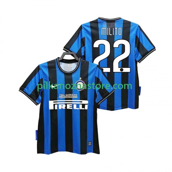 Inter Mediolan MILITO 22 2009 Retro Koszulka Męska Domowy 2010 Krótkie Rękawy