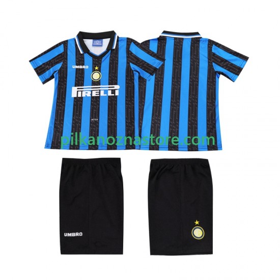 Inter Mediolan dla Dzieci 1997 Retro Koszulka Domowy 1998 Krótkie Rękawy