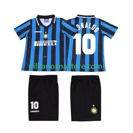 Inter Mediolan dla Dzieci Ronaldo 10 1997 Retro Koszulka Domowy 1998 Krótkie Rękawy