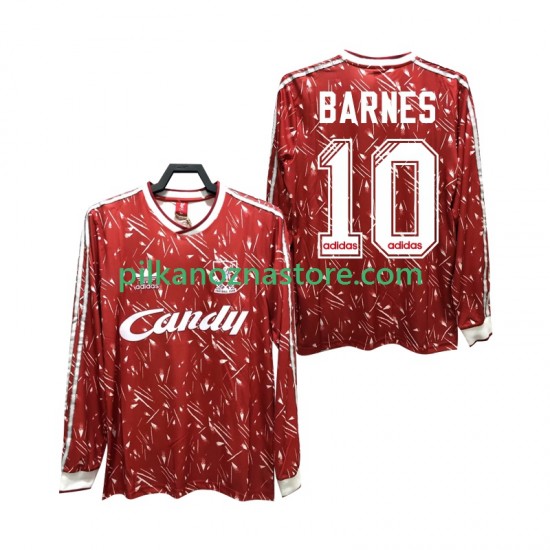 Liverpool BARNES 10 1989 1991 Retro Koszulka Męska Domowy Długie Rękawy