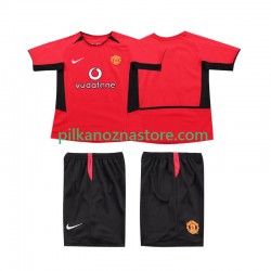 Manchester United dla Dzieci Retro Koszulka Domowy 2004 2002 Krótkie Rękawy