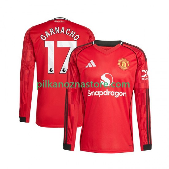 Manchester United Alejandro Garnacho 17 Koszulka Męska Domowy 2025-2026 Długie Rękawy