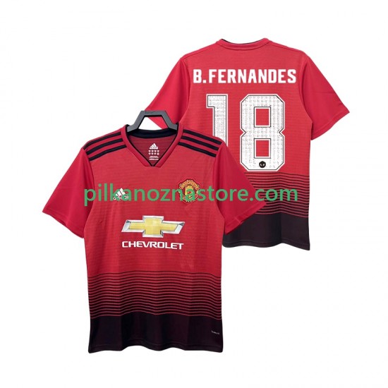 Manchester United B.FERNANDES 18 2018 2019 Retro Koszulka Męska Domowy Krótkie Rękawy